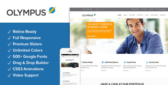 Olympus Preview Wordpress Theme - Rating, Reviews, Preview, Demo & Download