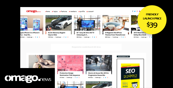 Omago News Preview Wordpress Theme - Rating, Reviews, Preview, Demo & Download