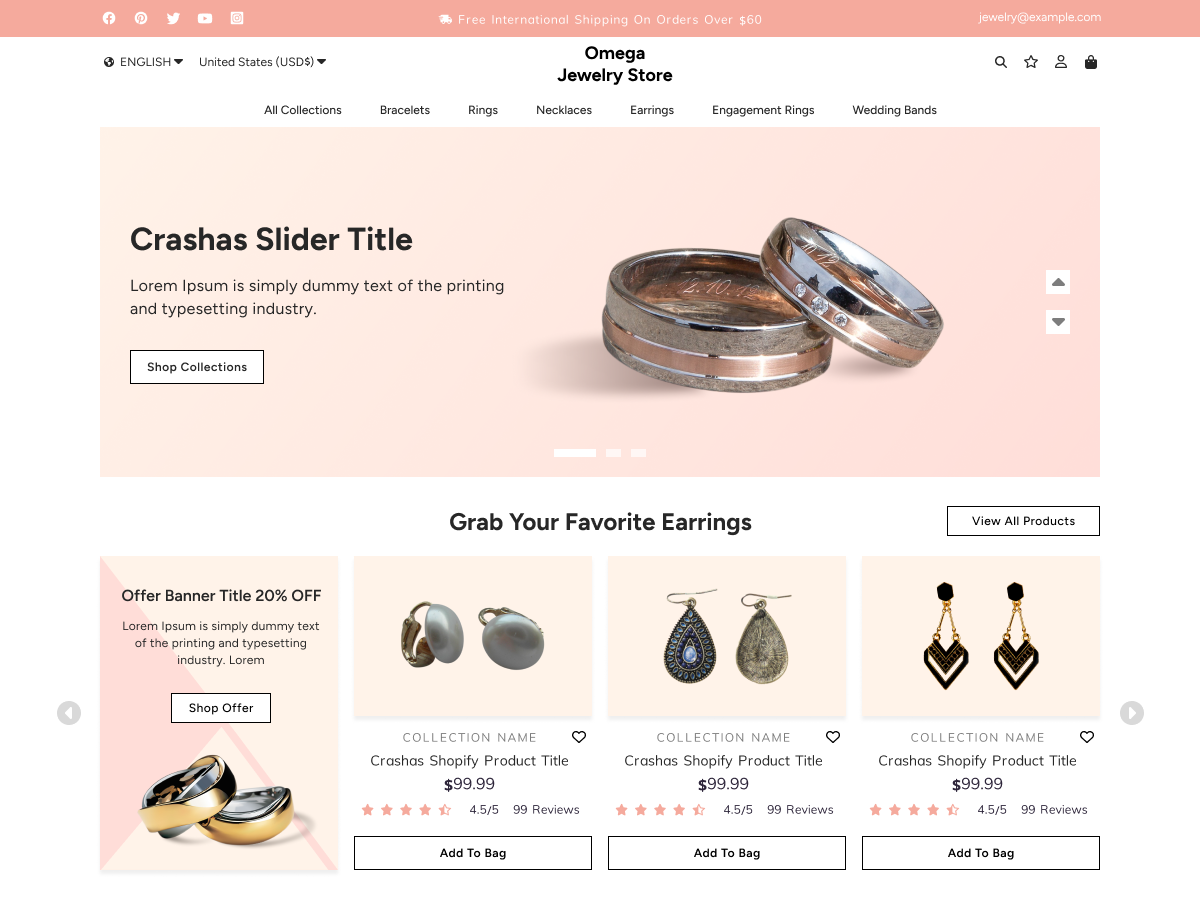 Omega Jewelry Preview Wordpress Theme - Rating, Reviews, Preview, Demo & Download