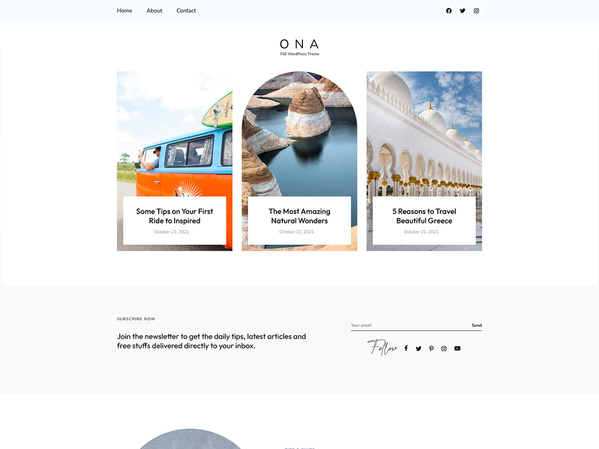 Ona Travel Preview Wordpress Theme - Rating, Reviews, Preview, Demo & Download