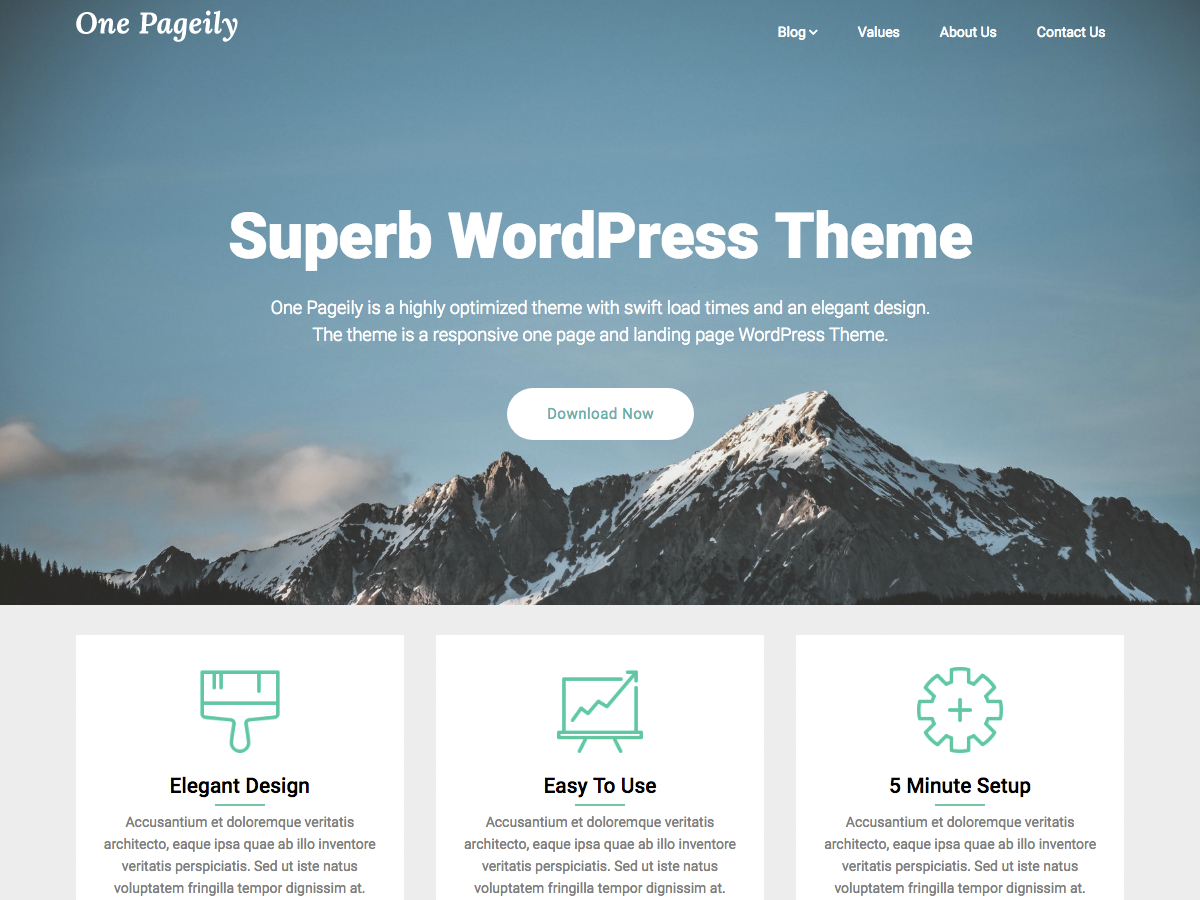 One Pageily Preview Wordpress Theme - Rating, Reviews, Preview, Demo & Download