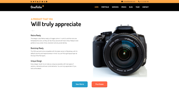 OneFolio Preview Wordpress Theme - Rating, Reviews, Preview, Demo & Download