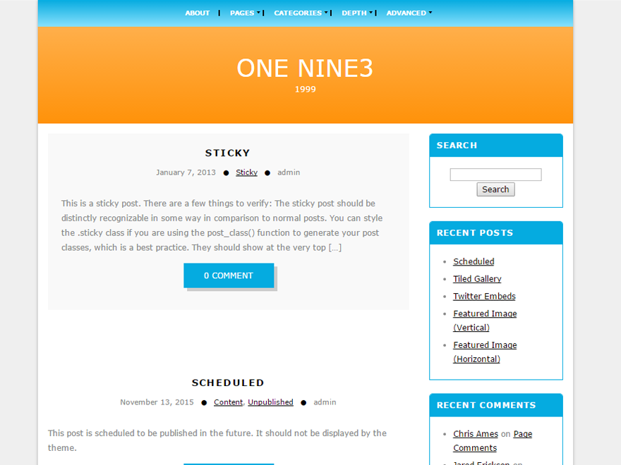 Onenine3 Preview Wordpress Theme - Rating, Reviews, Preview, Demo & Download