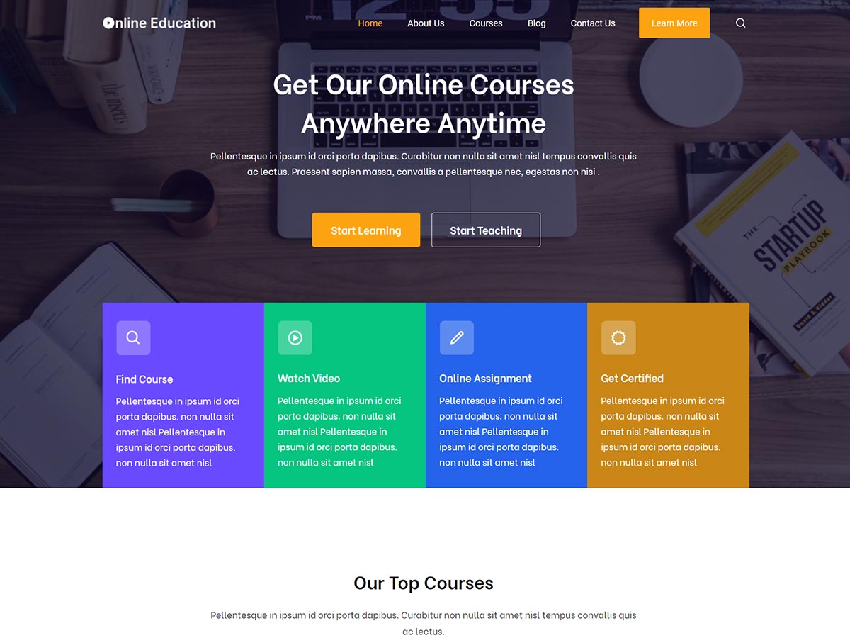 Online Education Preview Wordpress Theme - Rating, Reviews, Preview, Demo & Download