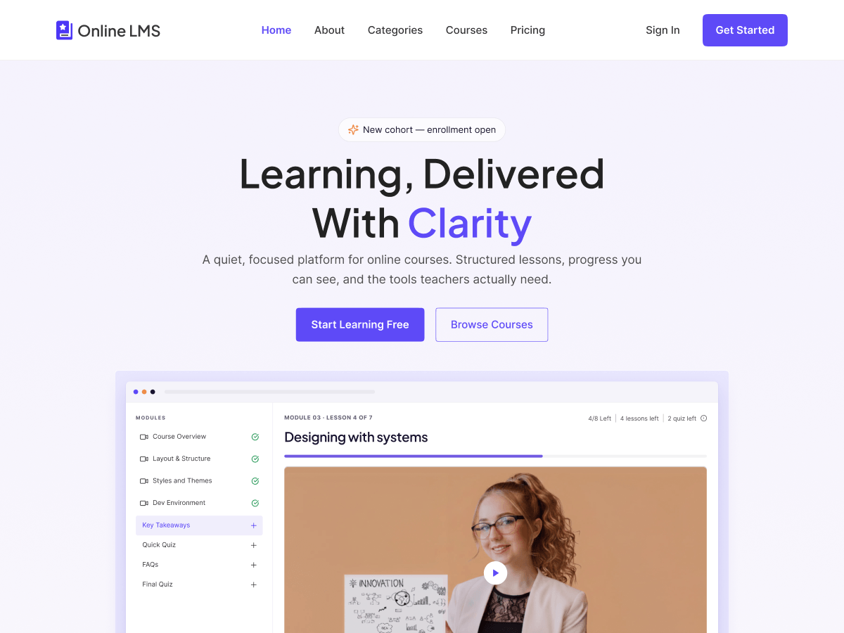 Online LMS Preview Wordpress Theme - Rating, Reviews, Preview, Demo & Download