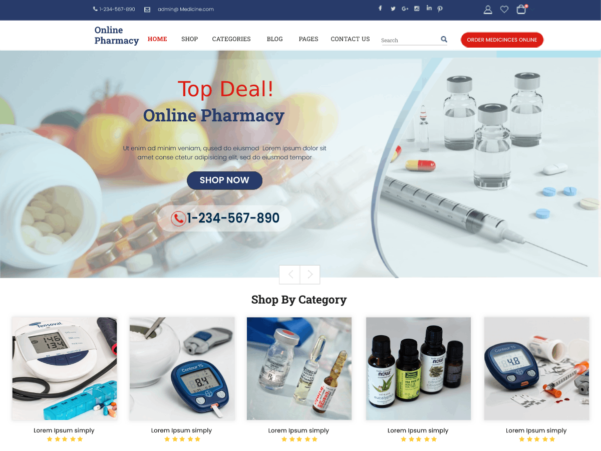 Online Pharmacy Preview Wordpress Theme - Rating, Reviews, Preview, Demo & Download