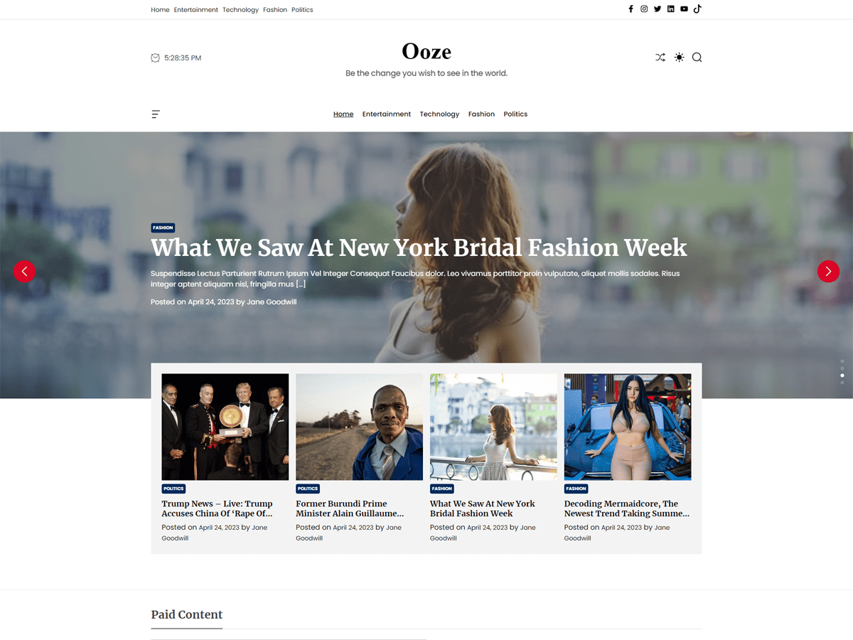 Ooze Preview Wordpress Theme - Rating, Reviews, Preview, Demo & Download