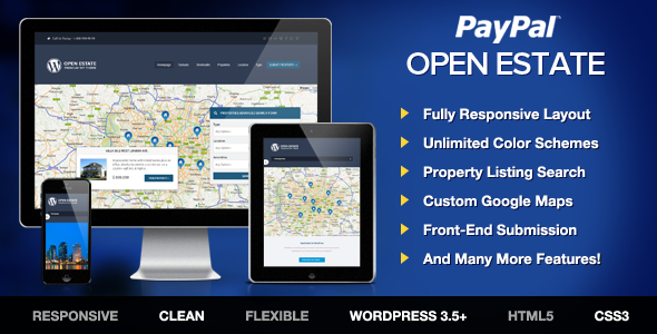 OpenEstate Responsive Preview Wordpress Theme - Rating, Reviews, Preview, Demo & Download