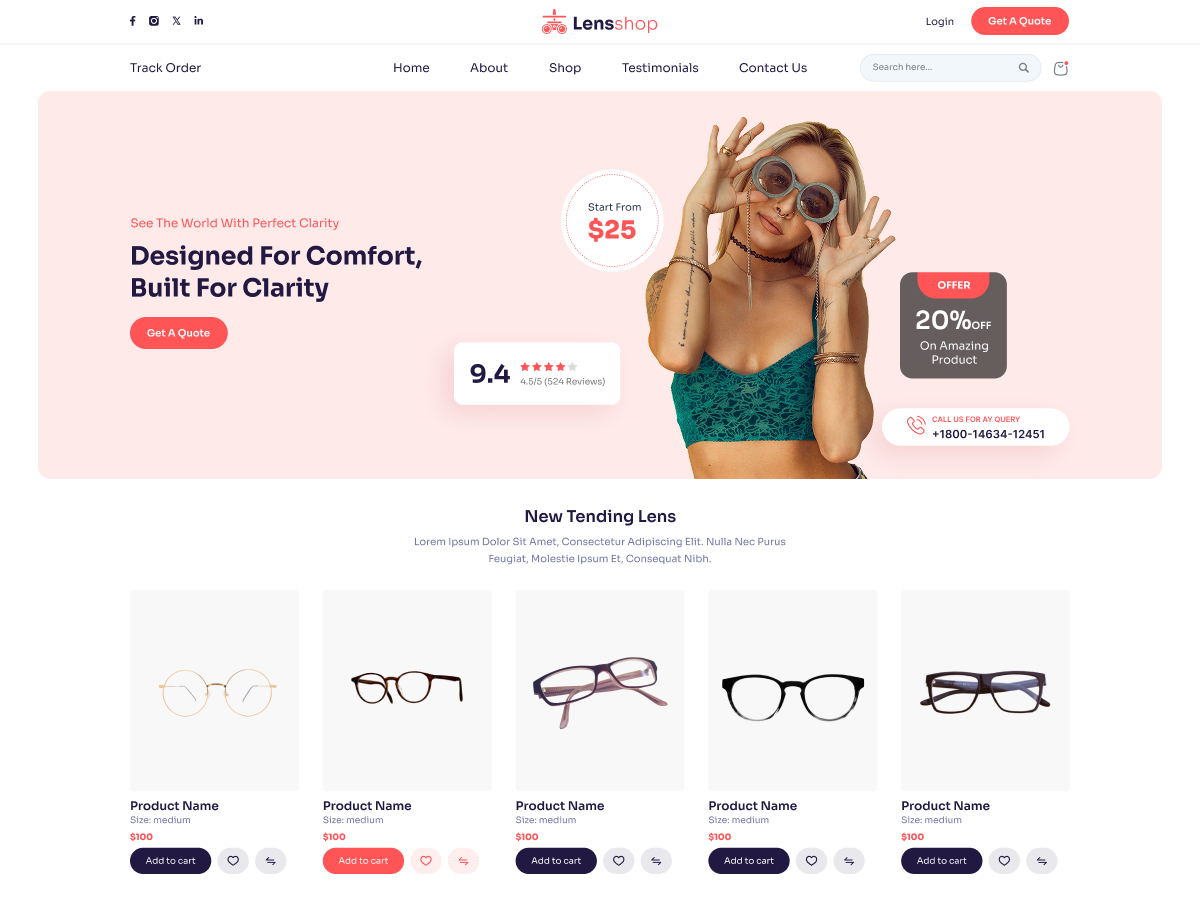 Optical Store Preview Wordpress Theme - Rating, Reviews, Preview, Demo & Download