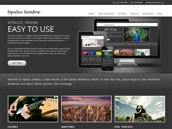 Opulus Sombre Preview Wordpress Theme - Rating, Reviews, Preview, Demo & Download