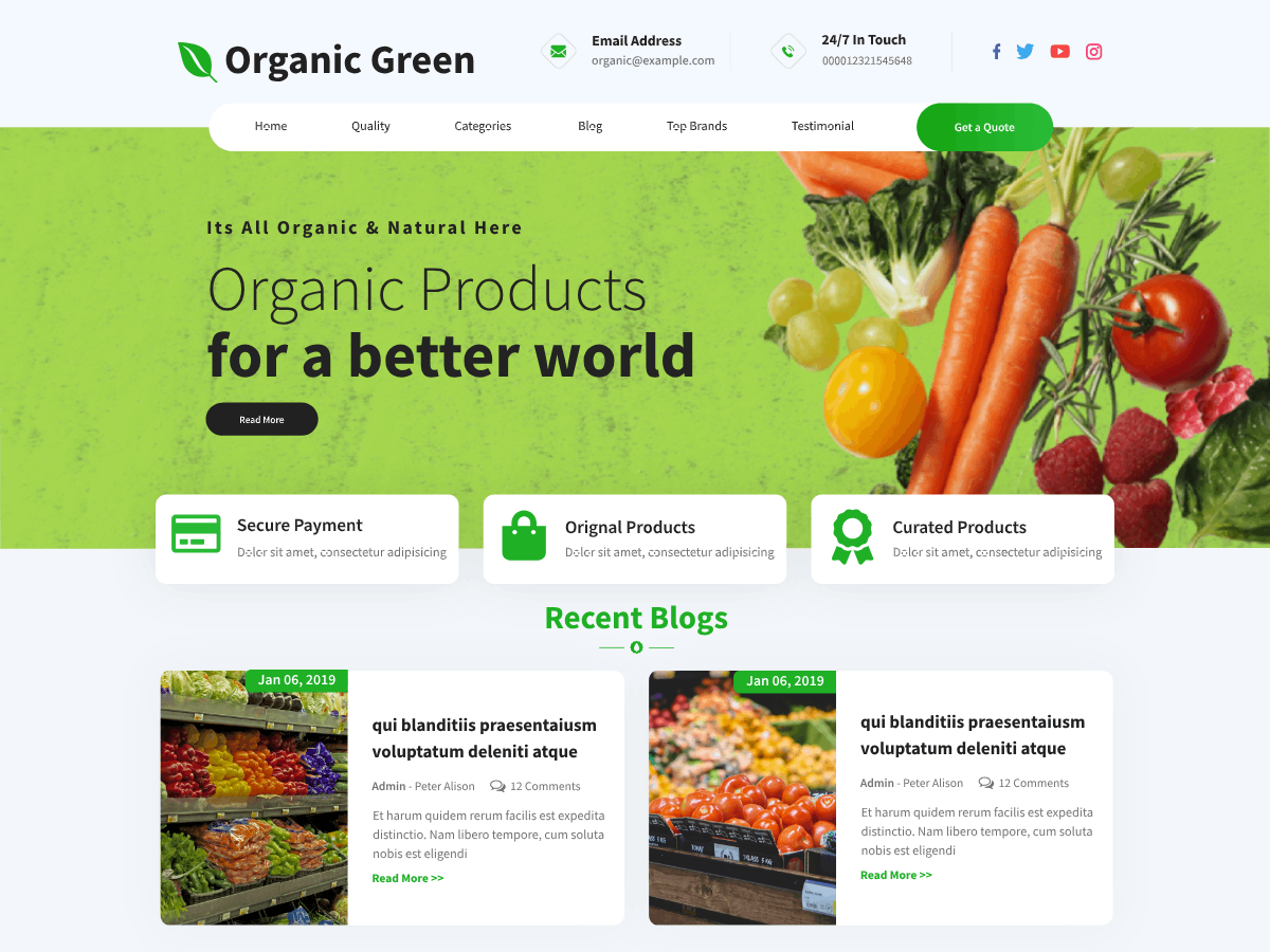 Organic Green Preview Wordpress Theme - Rating, Reviews, Preview, Demo & Download