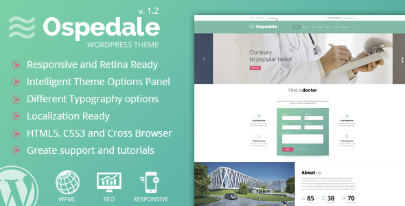 Ospedale Responsive Preview Wordpress Theme - Rating, Reviews, Preview, Demo & Download