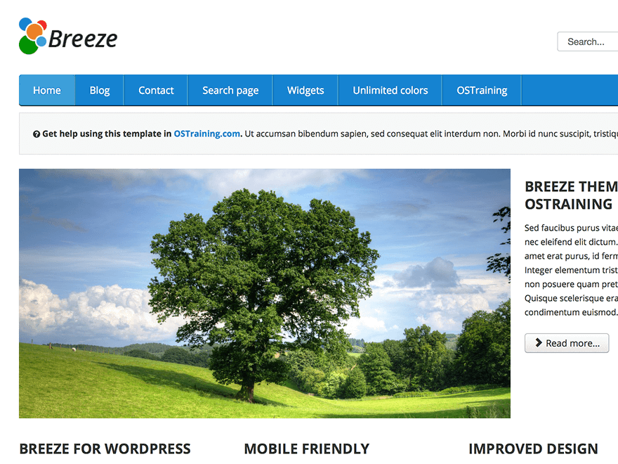 OSTraining Breeze Preview Wordpress Theme - Rating, Reviews, Preview, Demo & Download