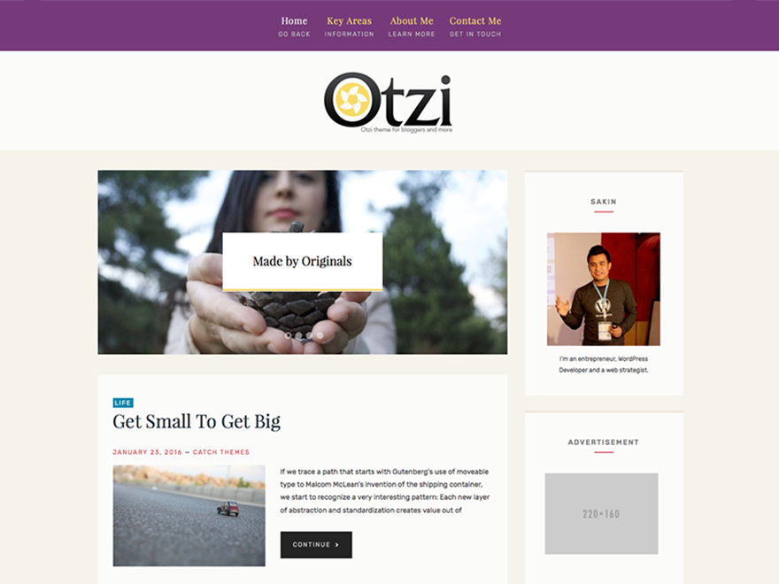 Otzi Lite Preview Wordpress Theme - Rating, Reviews, Preview, Demo & Download