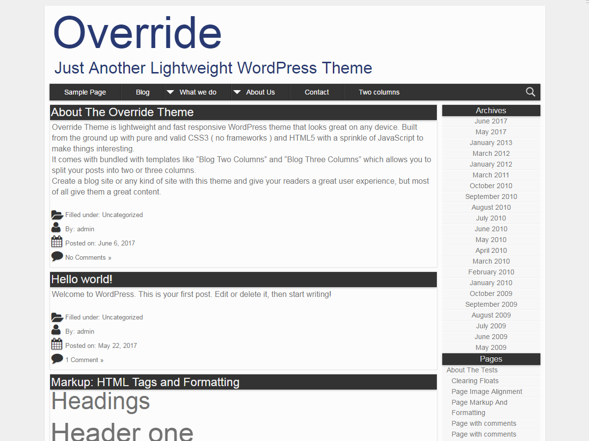 Override Preview Wordpress Theme - Rating, Reviews, Preview, Demo & Download