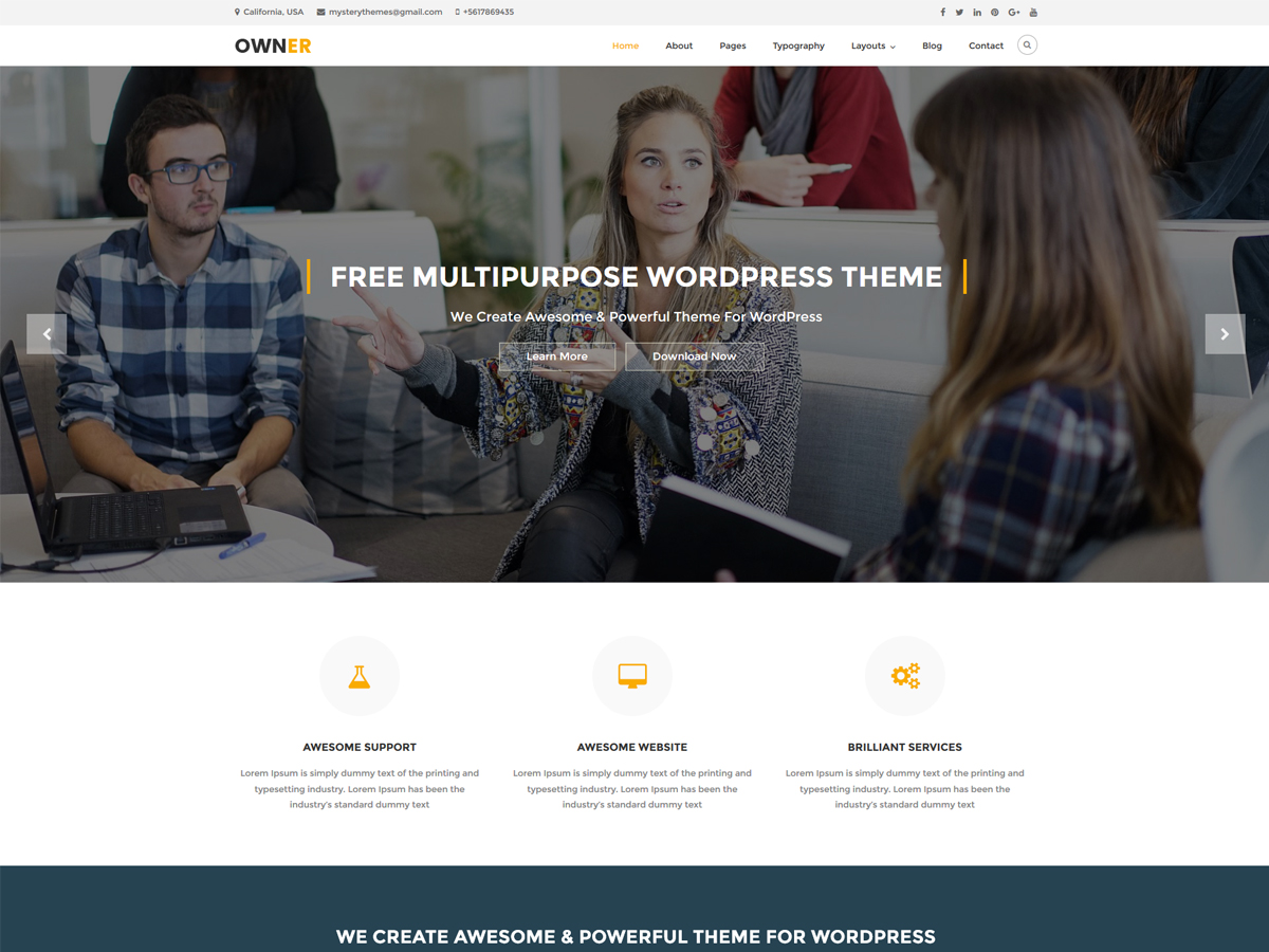 Owner Preview Wordpress Theme - Rating, Reviews, Preview, Demo & Download