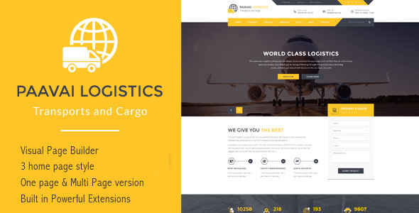 Paavai Logistics Preview Wordpress Theme - Rating, Reviews, Preview, Demo & Download