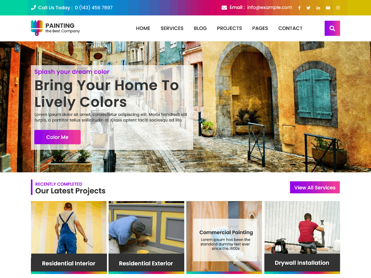 Painting Contractor Preview Wordpress Theme - Rating, Reviews, Preview, Demo & Download