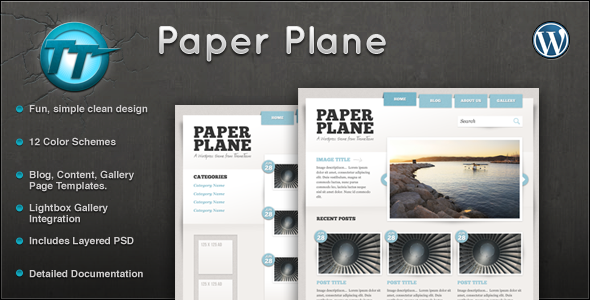 Paper Plane Preview Wordpress Theme - Rating, Reviews, Preview, Demo & Download