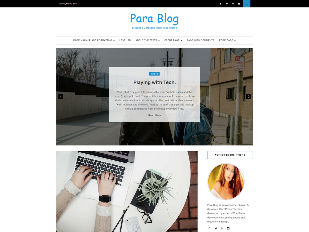 Para Blog Preview Wordpress Theme - Rating, Reviews, Preview, Demo & Download