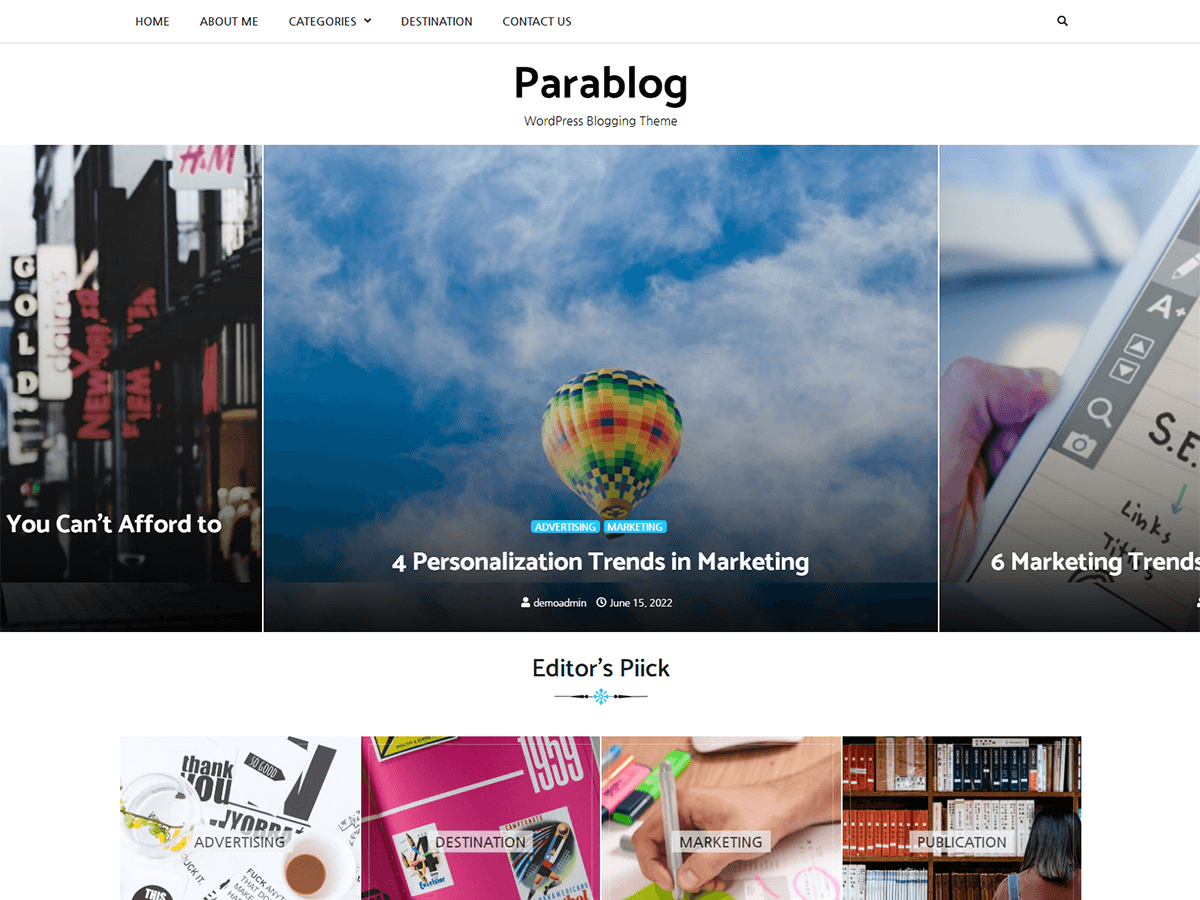Parablog Preview Wordpress Theme - Rating, Reviews, Preview, Demo & Download