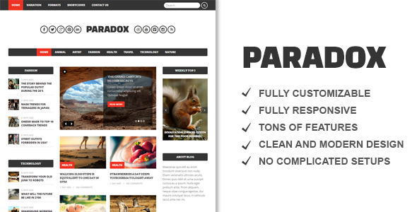 Paradox Premium Preview Wordpress Theme - Rating, Reviews, Preview, Demo & Download