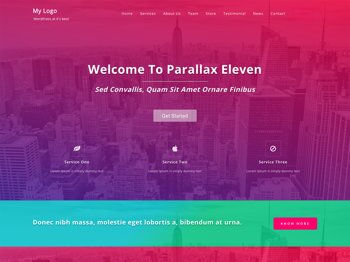 Parallax Eleven Preview Wordpress Theme - Rating, Reviews, Preview, Demo & Download