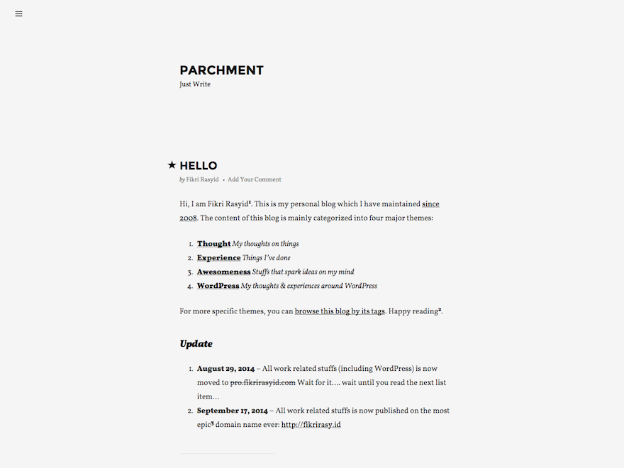 Parchment Preview Wordpress Theme - Rating, Reviews, Preview, Demo & Download