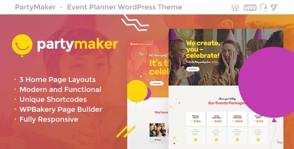PartyMaker Preview Wordpress Theme - Rating, Reviews, Preview, Demo & Download