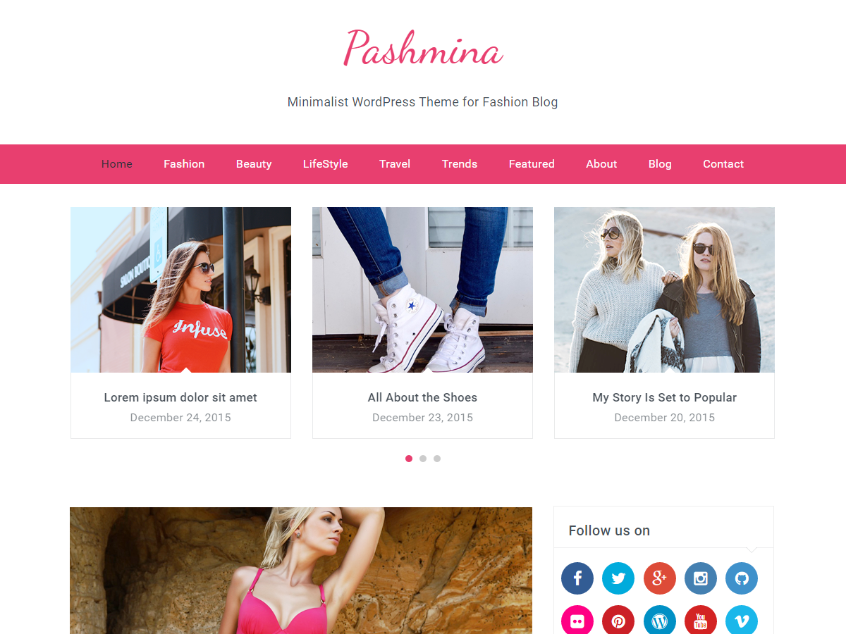 Pashmina Preview Wordpress Theme - Rating, Reviews, Preview, Demo & Download