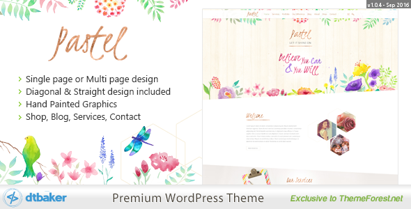 Pastel Floral Preview Wordpress Theme - Rating, Reviews, Preview, Demo & Download