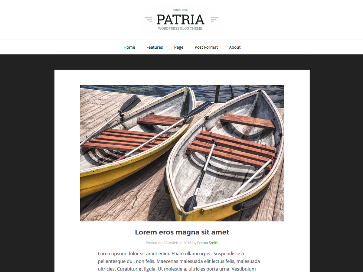 Patria Preview Wordpress Theme - Rating, Reviews, Preview, Demo & Download