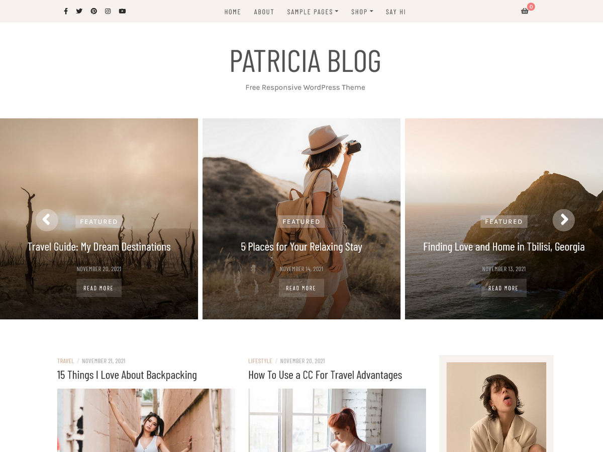 Patricia Blog Preview Wordpress Theme - Rating, Reviews, Preview, Demo & Download