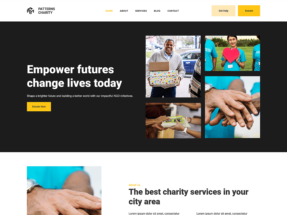 Patterns Charity Preview Wordpress Theme - Rating, Reviews, Preview, Demo & Download