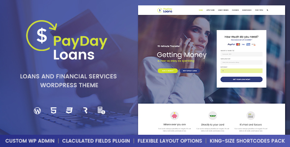 Payday Loans Preview Wordpress Theme - Rating, Reviews, Preview, Demo & Download