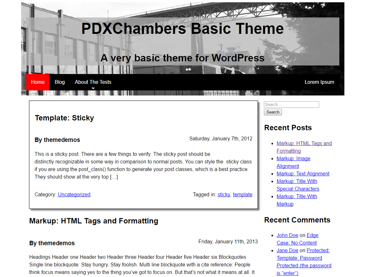 PDXChambers Basic Preview Wordpress Theme - Rating, Reviews, Preview, Demo & Download