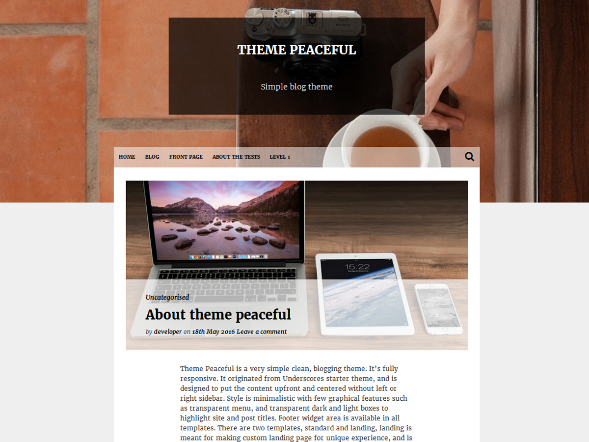 Peaceful Preview Wordpress Theme - Rating, Reviews, Preview, Demo & Download
