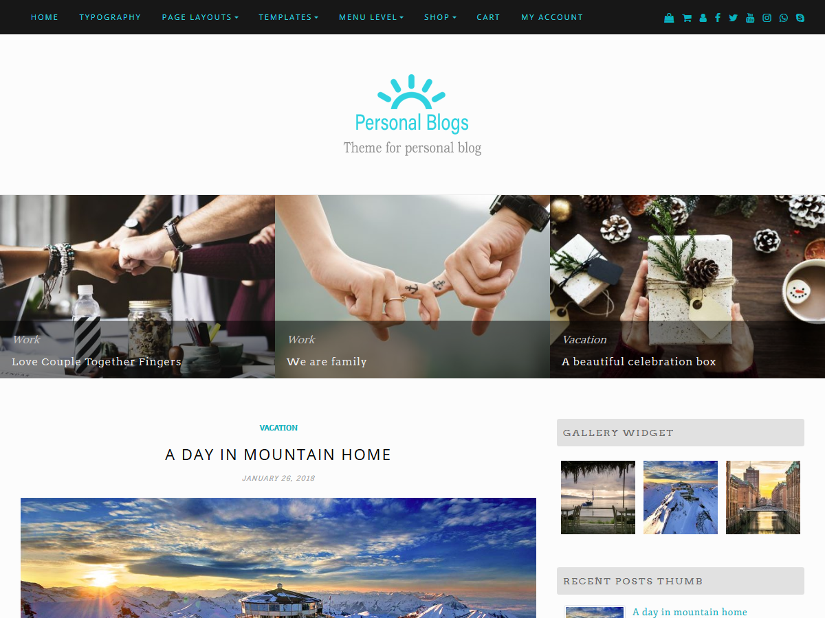 Personal Blogs Preview Wordpress Theme - Rating, Reviews, Preview, Demo & Download