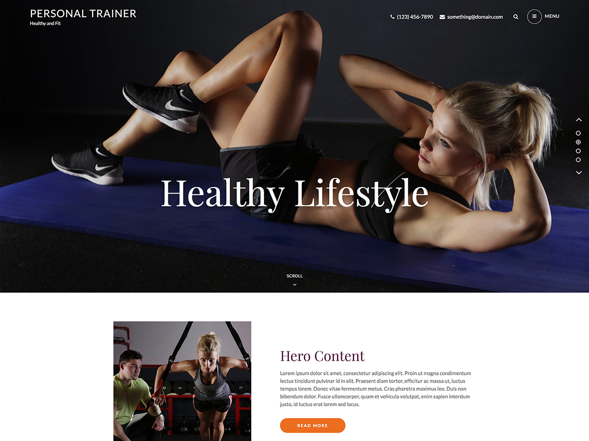 Personal Trainer Preview Wordpress Theme - Rating, Reviews, Preview, Demo & Download