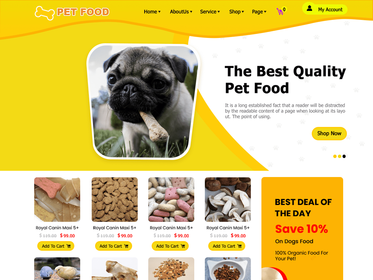 Pet Food Preview Wordpress Theme - Rating, Reviews, Preview, Demo & Download