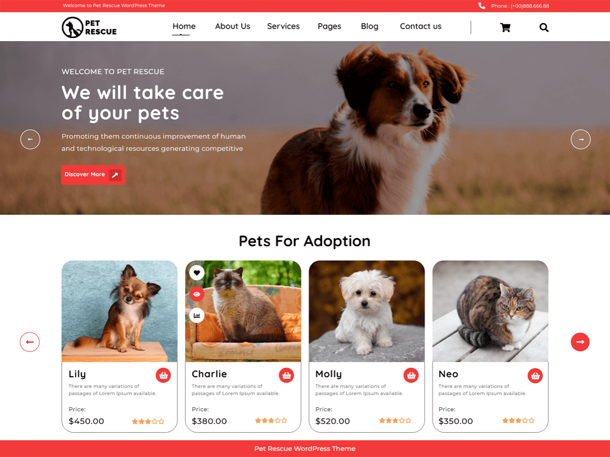 Pet Rescue Preview Wordpress Theme - Rating, Reviews, Preview, Demo & Download