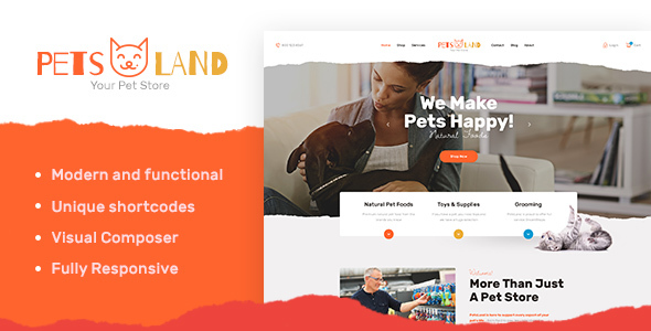 Pets Land Preview Wordpress Theme - Rating, Reviews, Preview, Demo & Download