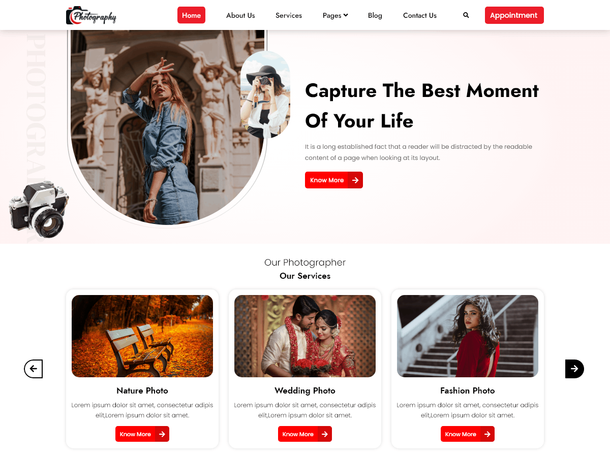 Photographer Elementor Preview Wordpress Theme - Rating, Reviews, Preview, Demo & Download