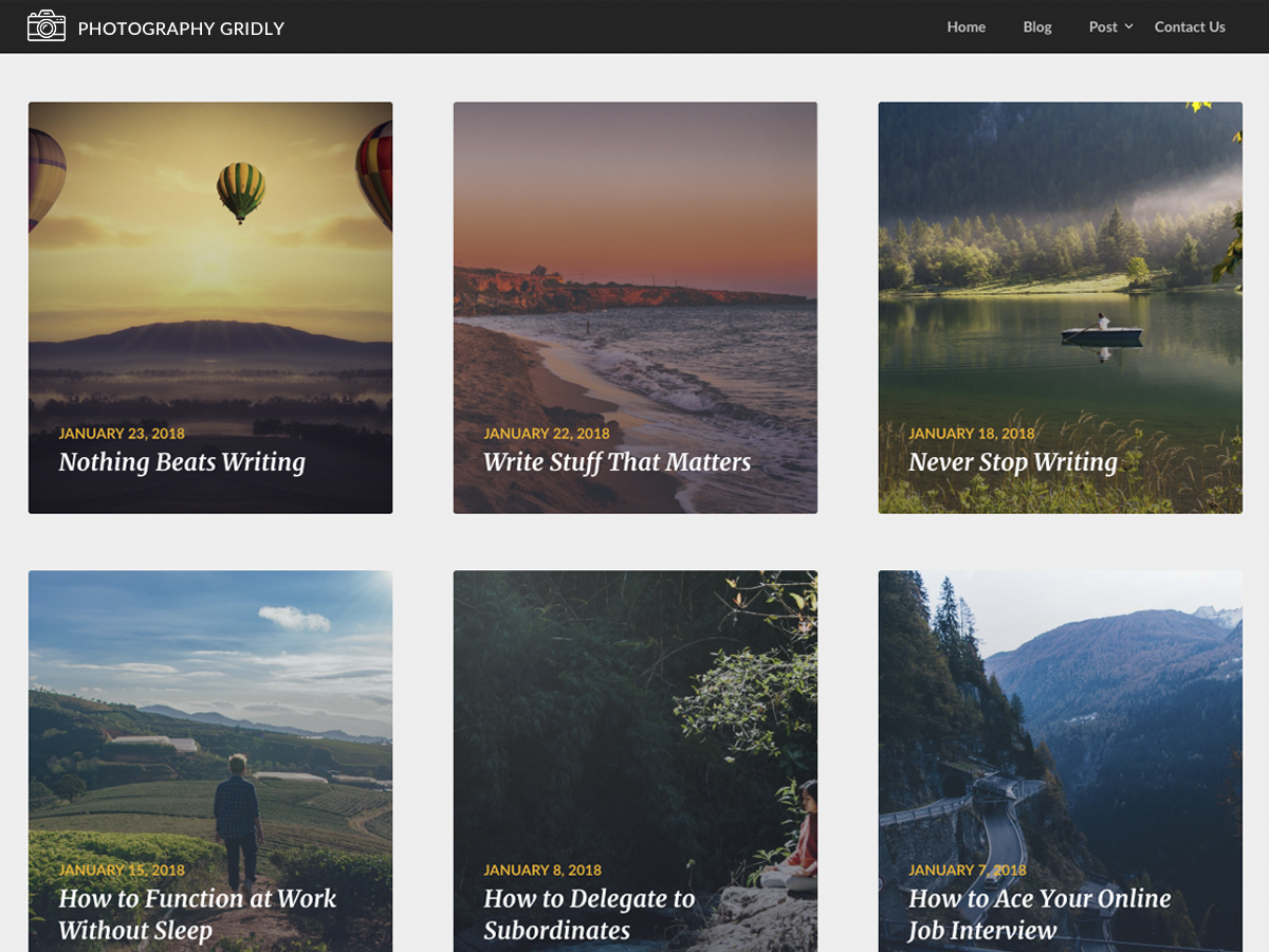 Photography Gridly Preview Wordpress Theme - Rating, Reviews, Preview, Demo & Download