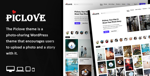 Piclove Preview Wordpress Theme - Rating, Reviews, Preview, Demo & Download