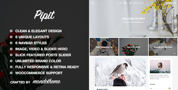 Pipit Preview Wordpress Theme - Rating, Reviews, Preview, Demo & Download