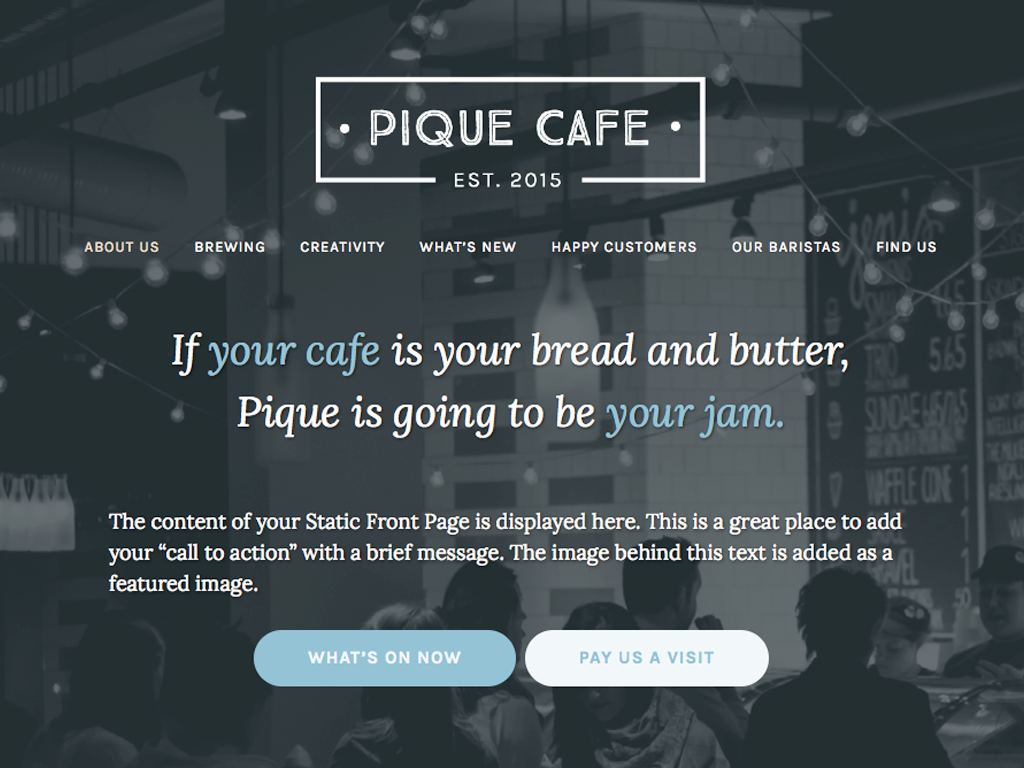 Pique Preview Wordpress Theme - Rating, Reviews, Preview, Demo & Download