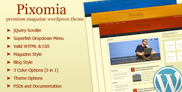 Pixomia Preview Wordpress Theme - Rating, Reviews, Preview, Demo & Download
