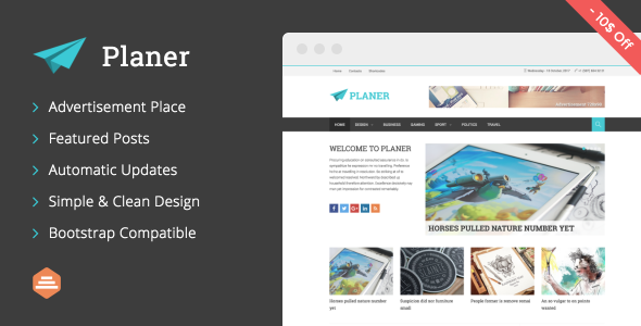 Planer Preview Wordpress Theme - Rating, Reviews, Preview, Demo & Download