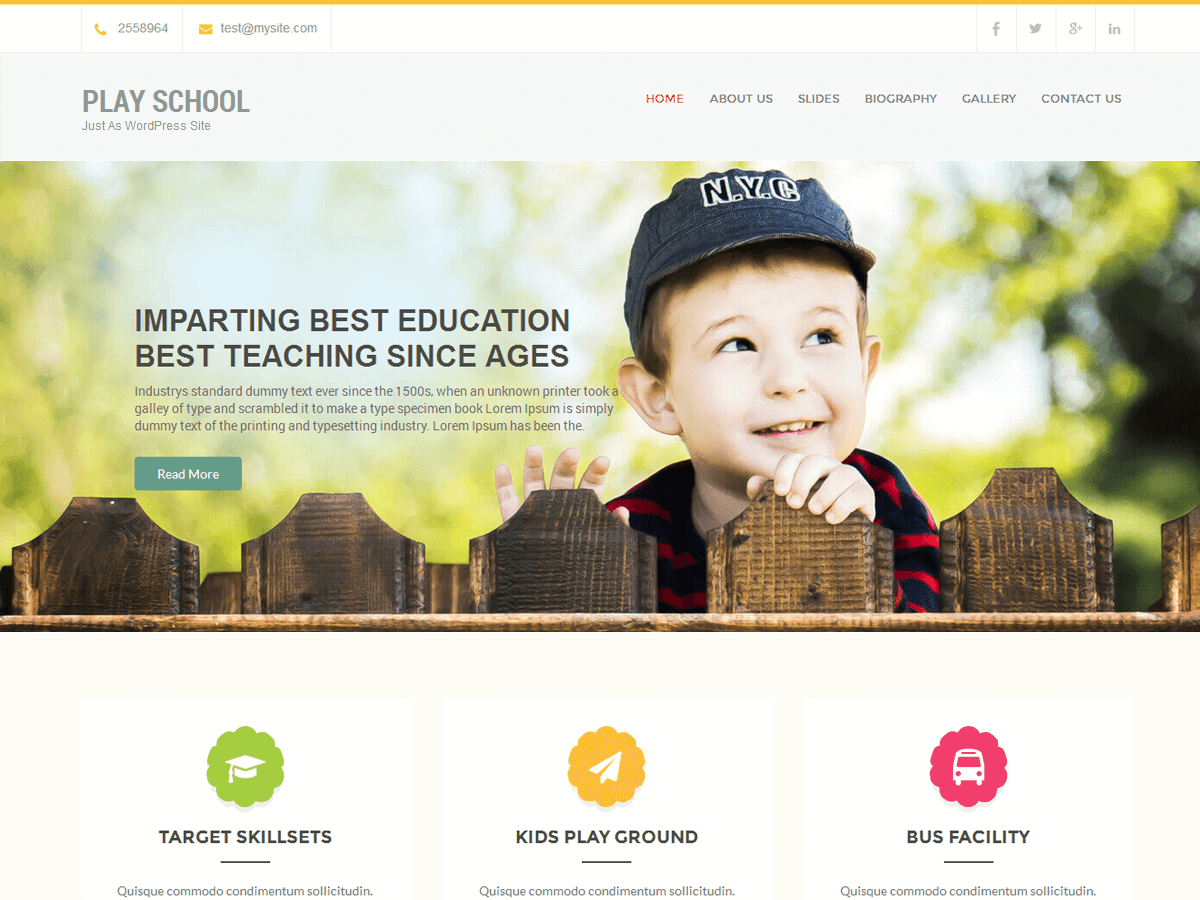 Play School Preview Wordpress Theme - Rating, Reviews, Preview, Demo & Download